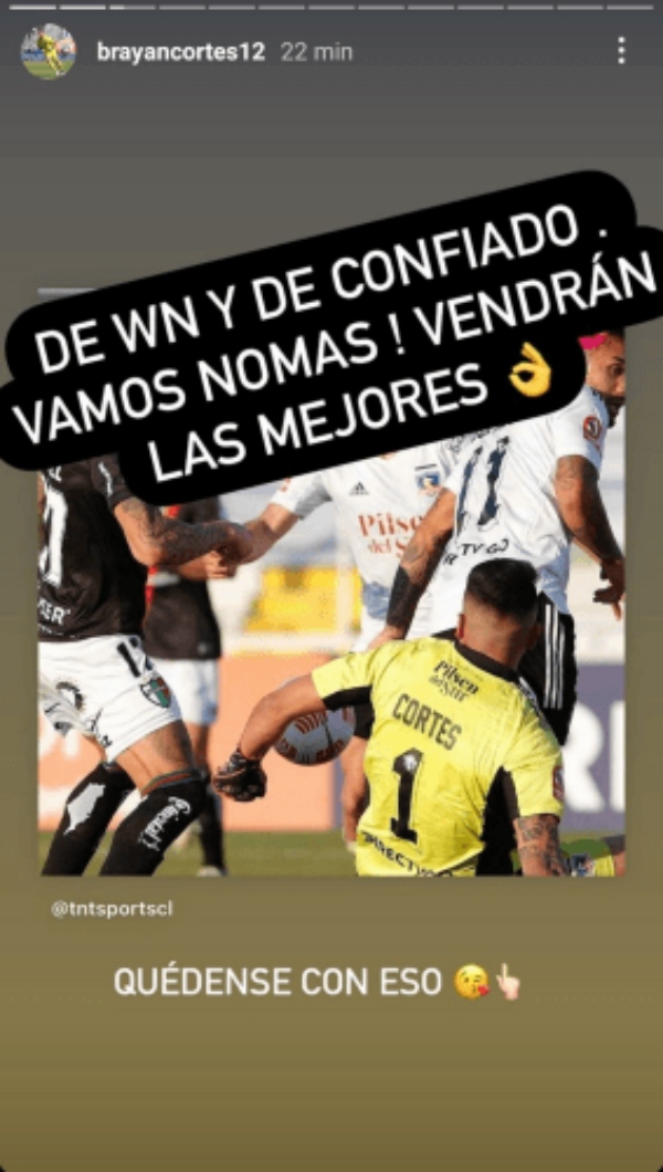 Brayan Cortés realizó una dura autocrítica por su error ante Palestino