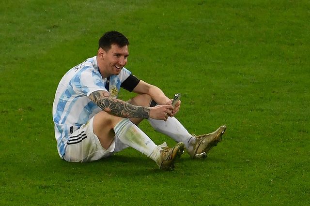 Messi también festejó con su familia con una emotiva videollamada tras ganar la Copa América