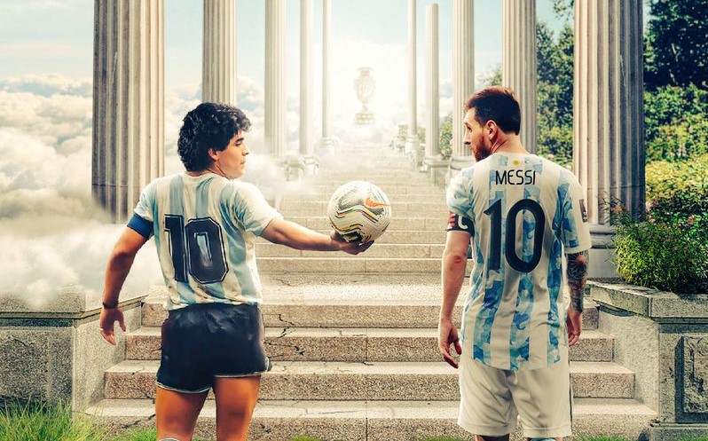 Siempre en el recuerdo: Hinchas argentinos dedicaron el triunfo de Copa América a Maradona