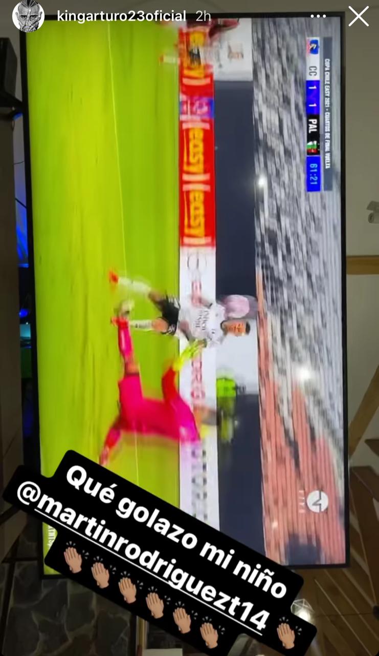 “Qué golazo mi niño”: Arturo Vidal festejó gol de Martín Rodríguez en Colo Colo en Copa Chile