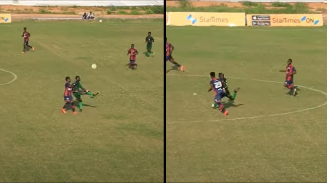 El maravilloso golazo desde el círculo central en el fútbol ghanés