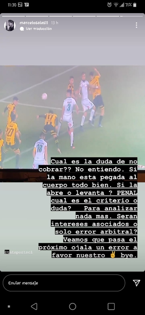 Marcelo Salas volvió a quejarse del arbitraje en duelo de Temuco: Ojalá venga un error a favor nuestro