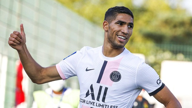 Achraf Hakimi tuvo su estreno goleador en triunfo de PSG sobre US Orleans en amistoso