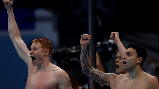 Gran Bretaña cortó la hegemonía de Estados Unidos y ganó el 4×200 estilo libre masculino