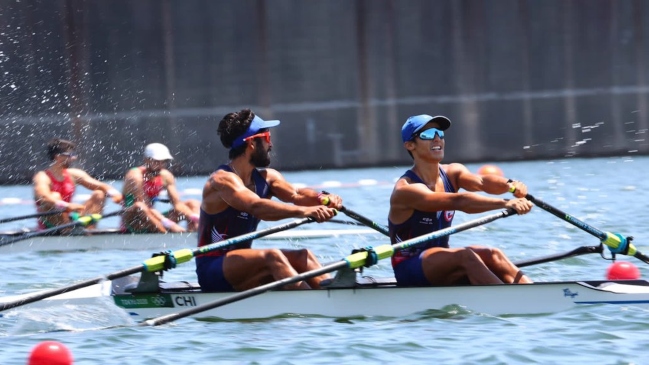 Remo: Eber Sanhueza y César Abaroa terminaron segundos la Final C del doble ligero en Tokio 2020
