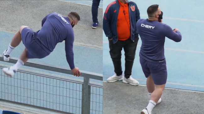 Hijo de Poyet saltó una reja y se acercó a la cancha a minutos del gol de la U en el clásico