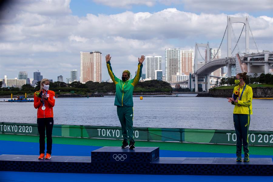 La brasileña Ana Marcela Cunha conquistó el oro en los 10 kilómetros de aguas abiertas en Tokio