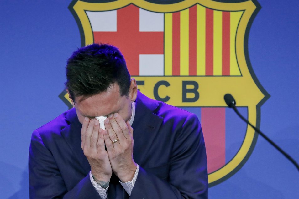 ¡Conmovedor! Lionel Messi estalló en llanto en su última rueda de prensa en FC Barcelona