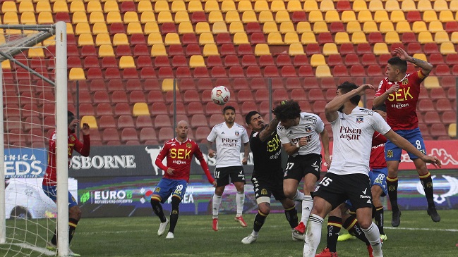 Maximiliano Falcón apareció en el área de Unión Española y puso en ventaja a Colo Colo
