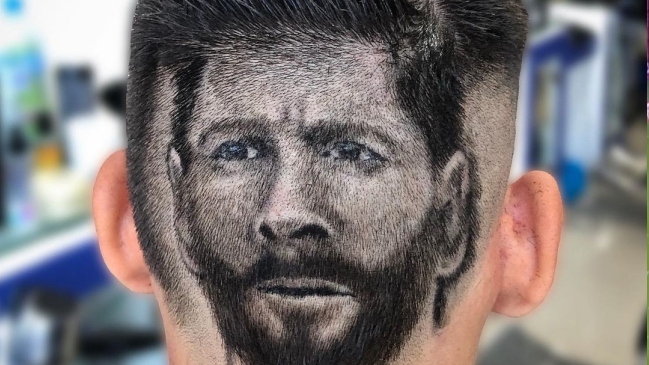 Fanático se hizo un corte de pelo con la cara de Lionel Messi