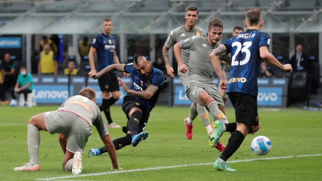 ¡Entró con todo! Arturo Vidal anotó en el estreno de Inter en la Serie A contra Genoa