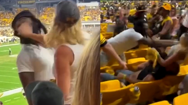 Mujer desató gresca por violenta bofetada contra un hombre en un estadio