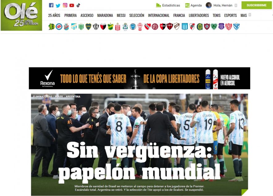 La reacción de la prensa mundial tras el escándalo del Brasil-Argentina