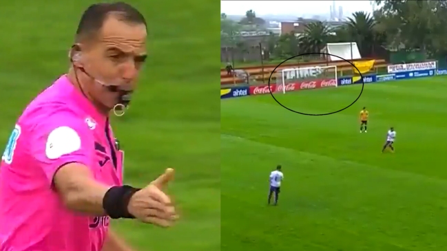 Curiosa escena: Partido del fútbol uruguayo se dio por iniciado sin uno de los arqueros