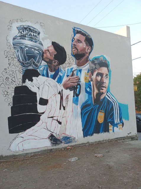 Amado y respetado: El tremendo mural realizado en honor a Lionel Messi en Córdoba