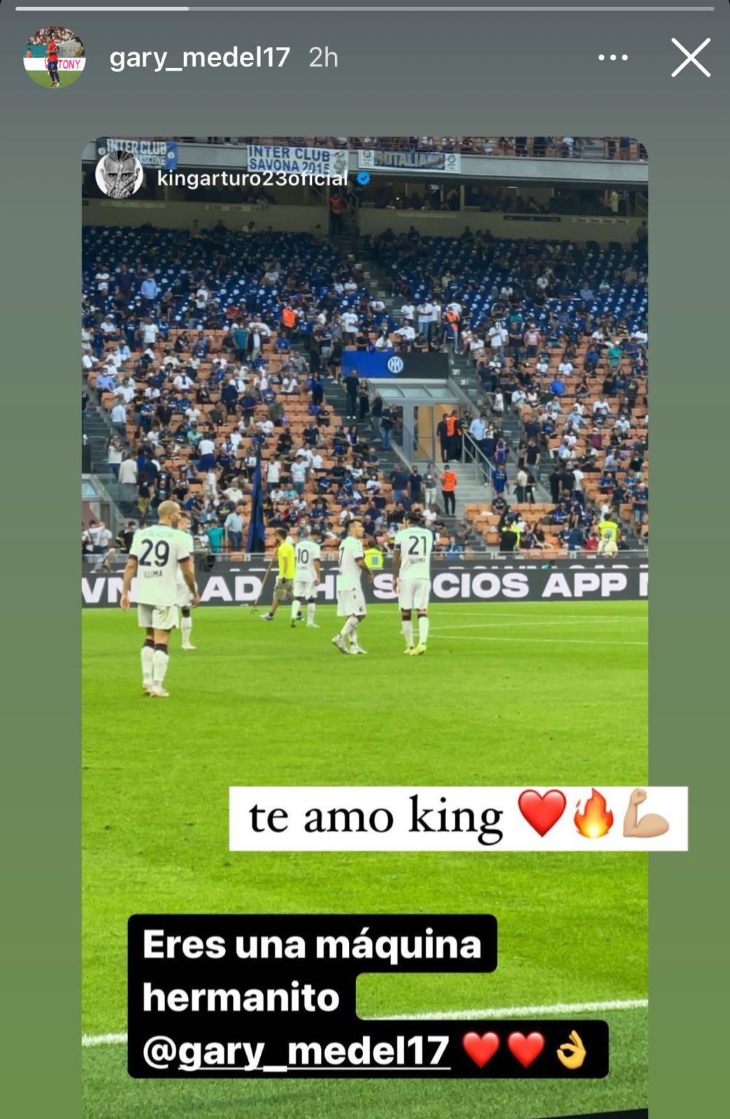 “Te amo King”: La respuesta de Gary Medel a Arturo Vidal tras el duelo de chilenos en Italia