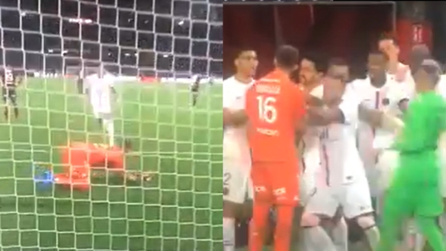 Mbappé le celebró un gol al arquero rival y se escondió detrás de Neymar