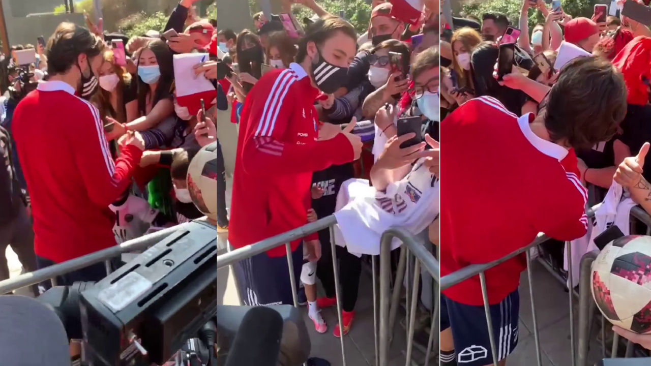 Ben Brereton firmó autógrafos, se sacó selfies y recibió el cariño de los hinchas de La Roja