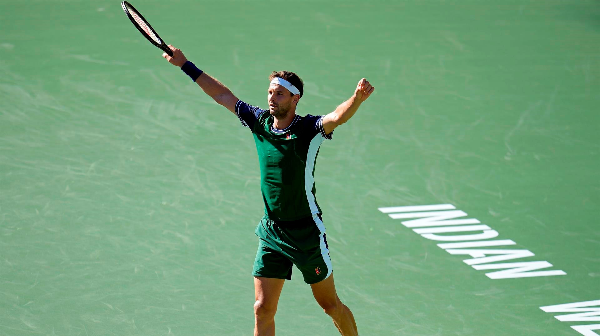 Grigor Dimitrov dio el golpe y eliminó a Daniil Medvedev en octavos de Indian Wells