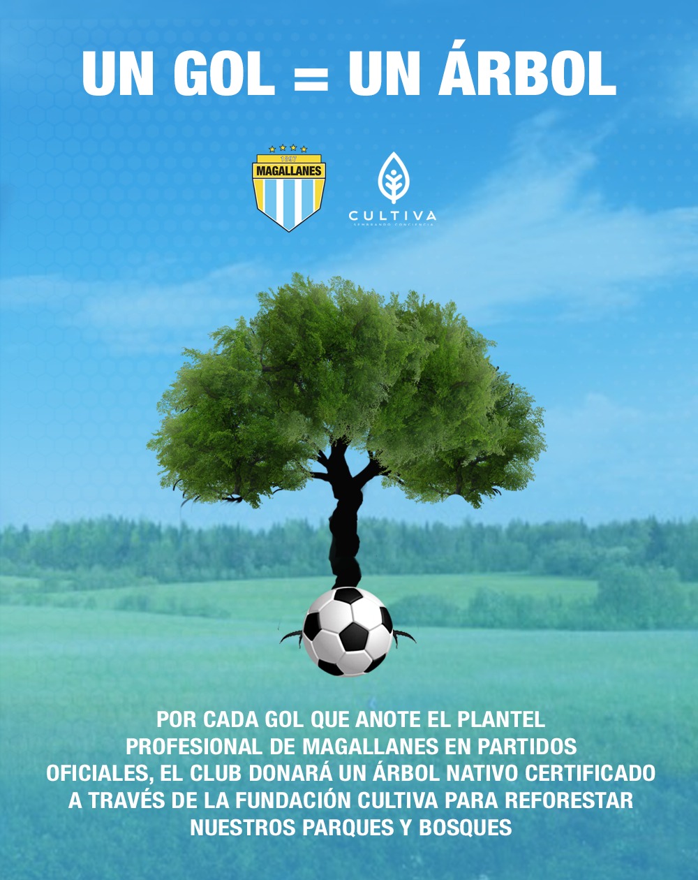 Un gol, un árbol: La apuesta de Magallanes para concientizar sobre el cuidado del planeta
