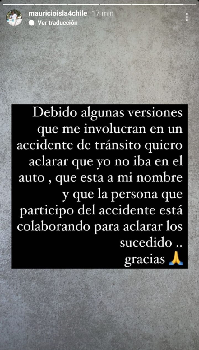 Mauricio Isla negó participación en accidente vehicular en la Autopista Central de Santiago