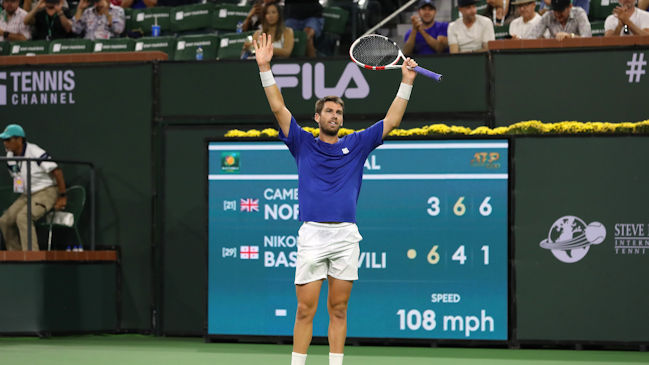 Cameron Norrie derrotó a Nikoloz Basilashvili y conquistó su primer Masters 1.000 en Indian Wells