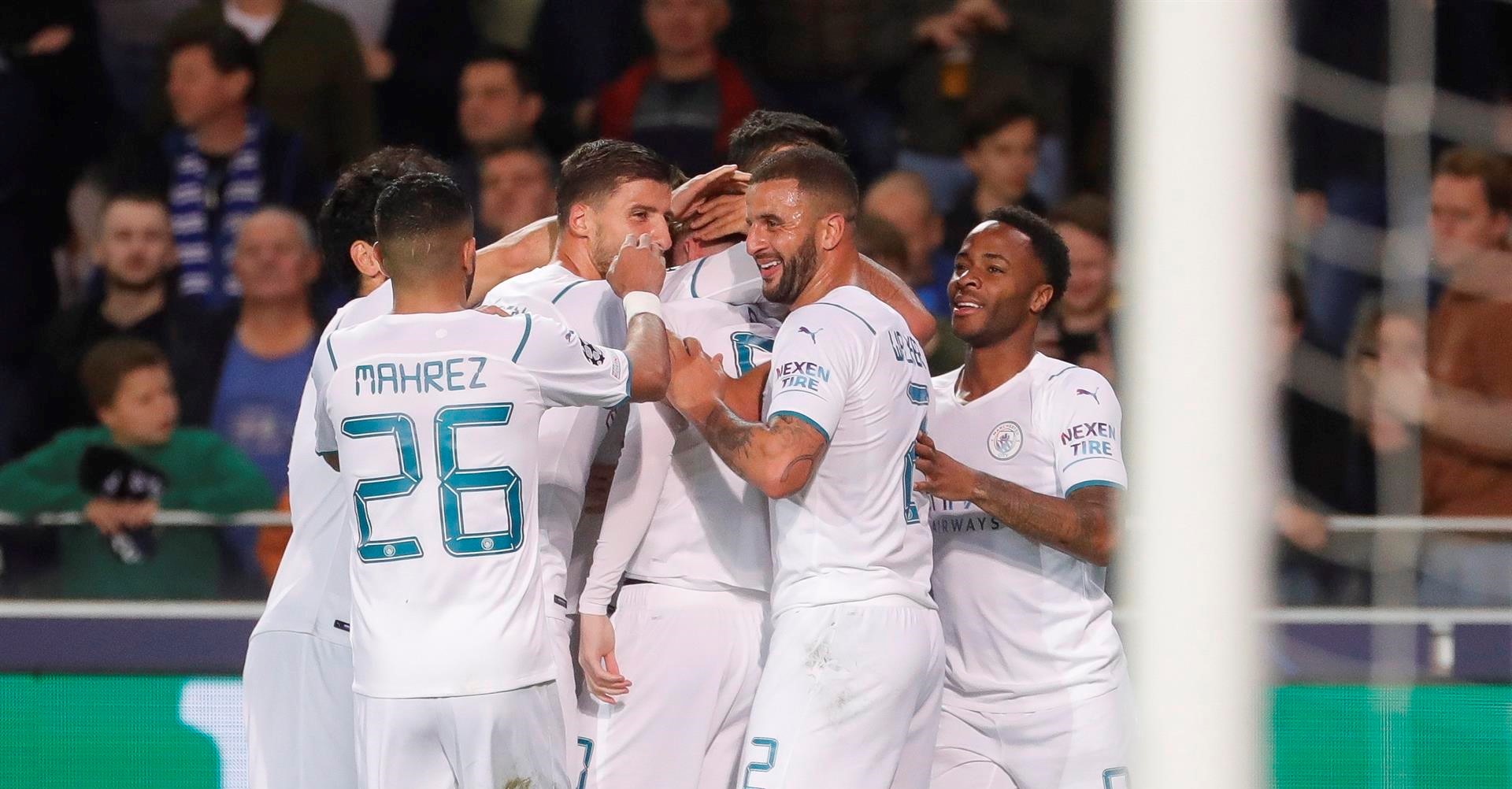Manchester City goleó a Club Brujas y le metió presión a PSG en la Champions