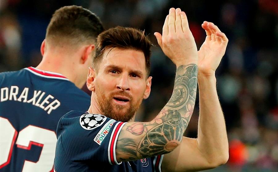 Lionel Messi anotó ante Leipzig su primer doblete con la camiseta de PSG