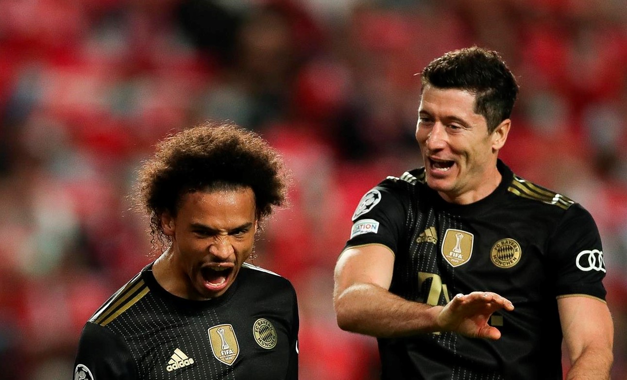 Sané y Lewandowski lideraron el triunfo del intratable Bayern sobre Benfica en la Champions