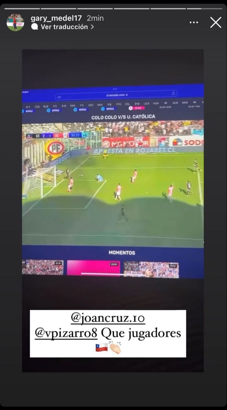 Gary Medel felicitó a hinchas de Colo Colo y elogió a dos futbolistas tras el clásico con la UC