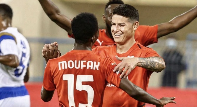 El primer gol de James Rodríguez con la camiseta de Al-Rayyan de Qatar