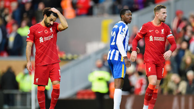 Liverpool sufrió con la reacción de Brighton en vibrante empate en Anfield