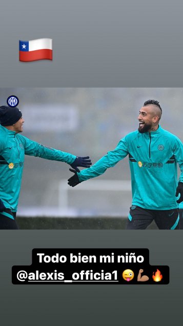 “Todo bien mi niño”: El animado entrenamiento de el “King” Vidal y Alexis en Inter en la previa de Champions