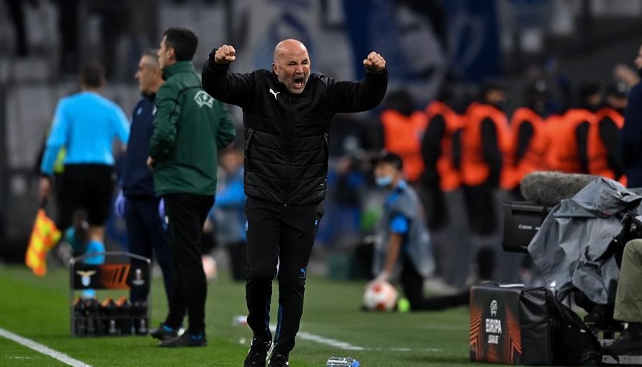 Olympique de Marsella de Jorge Sampaoli salvó un empate ante Lazio en la Europa League