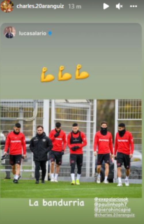Charles Aránguiz volvió a entrenar con sus compañeros en Bayer Leverkusen