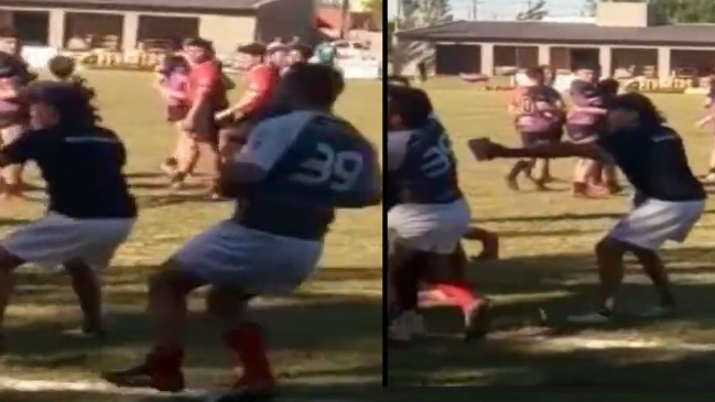 Rugbista indignado entró a la cancha y le propinó un golpe en la cara al árbitro