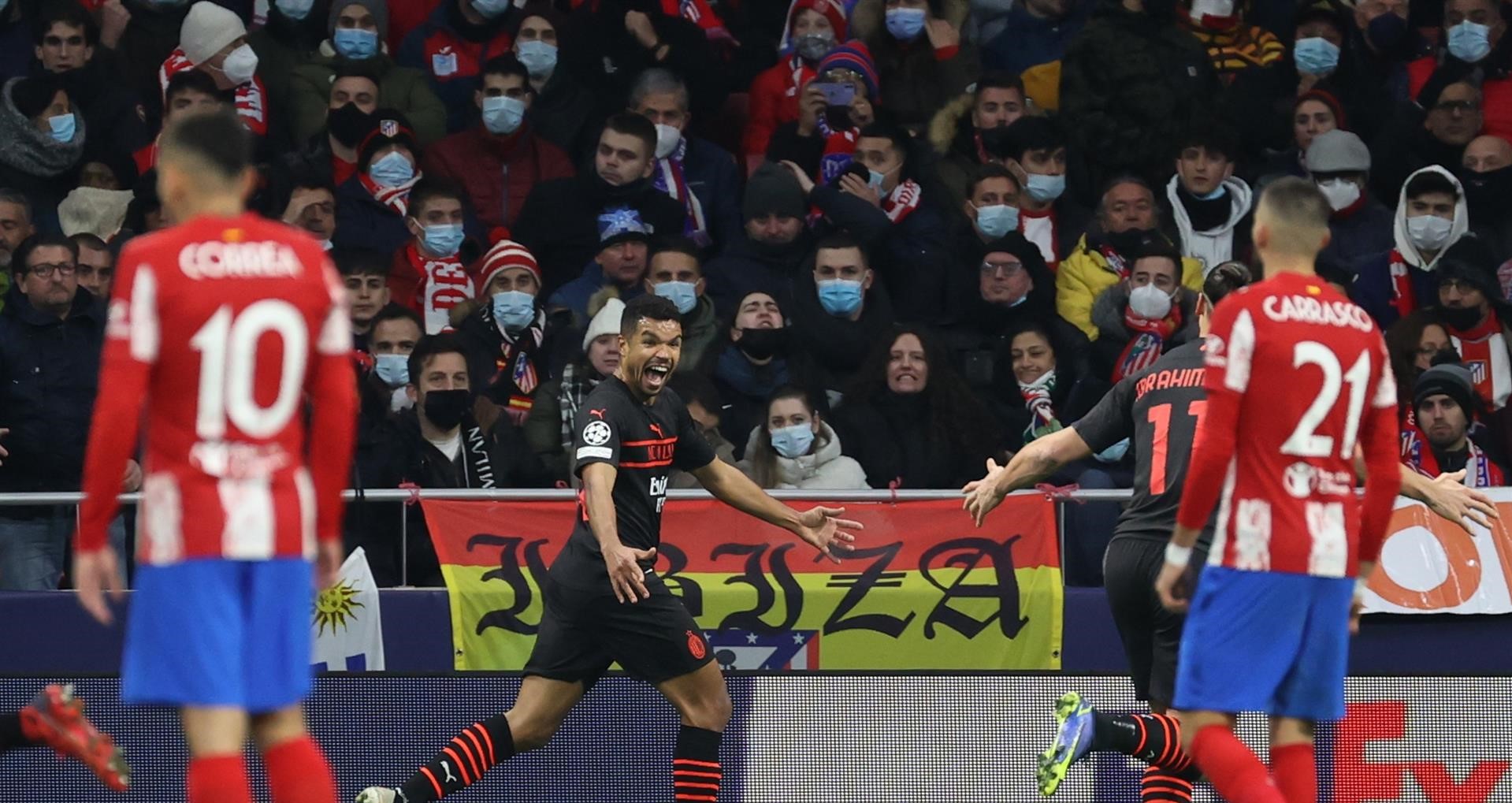 AC Milan derrotó en la agonía a Atlético de Madrid y dejó al rojo vivo la definición del Grupo B