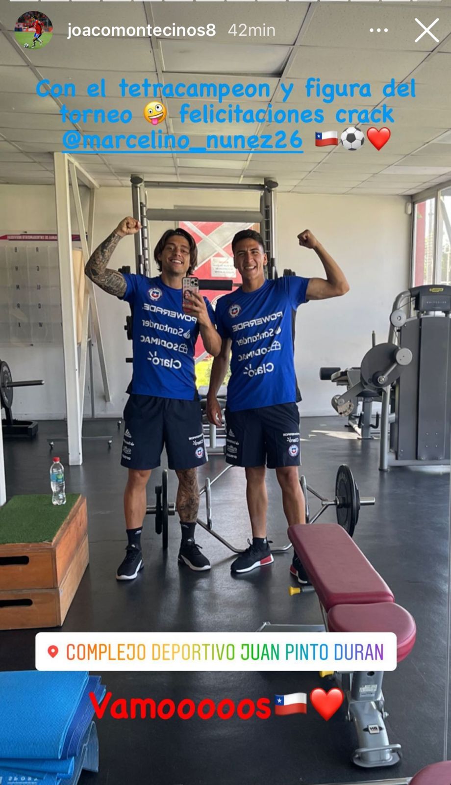 Joaquín Montecinos se sumó a la Roja con Marcelino Núñez: “Con el tetracampeón”
