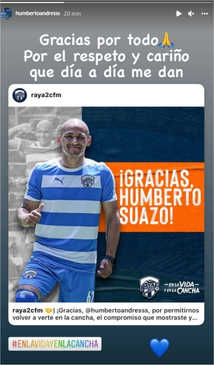 Humberto Suazo se despidió de Raya2: “Gracias por todo”