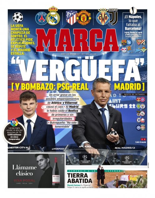 La airada reacción de medio español por el bochorno de la UEFA en sorteo de la Champions