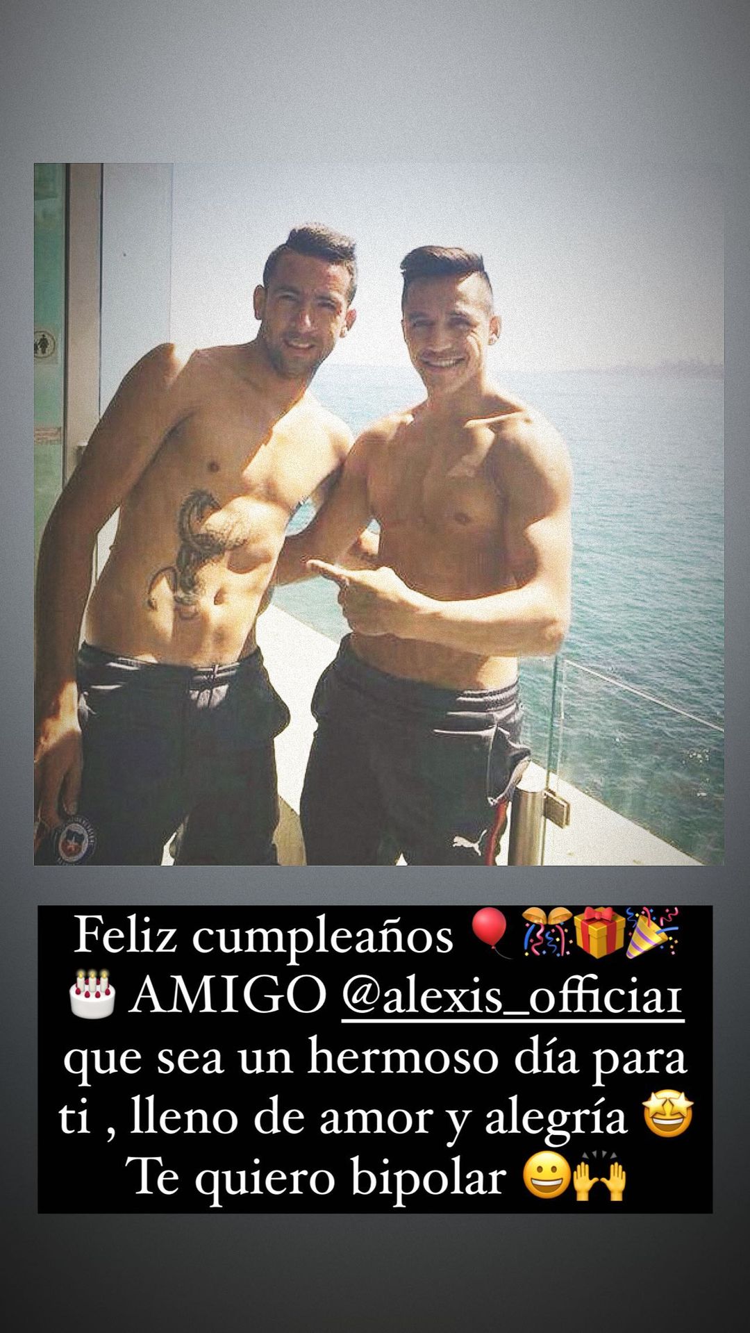 “Te quiero, bipolar”: El cariñoso saludo cumpleañero de Mauricio Isla a Alexis