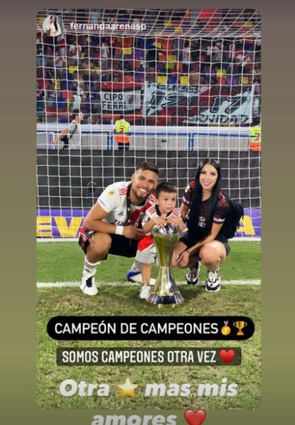 La celebración familiar de Paulo Díaz tras la conquista de River del Trofeo de Campeones