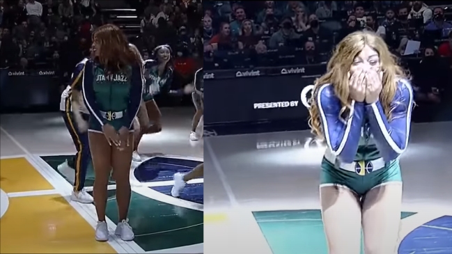 Bailarina de Utah Jazz fue sorprendida por compañeros y su pareja con pedido de matrimonio