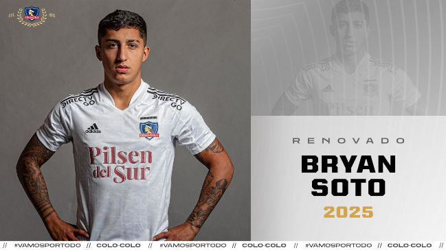 Colo Colo ratificó la renovación de Bryan Soto hasta 2025