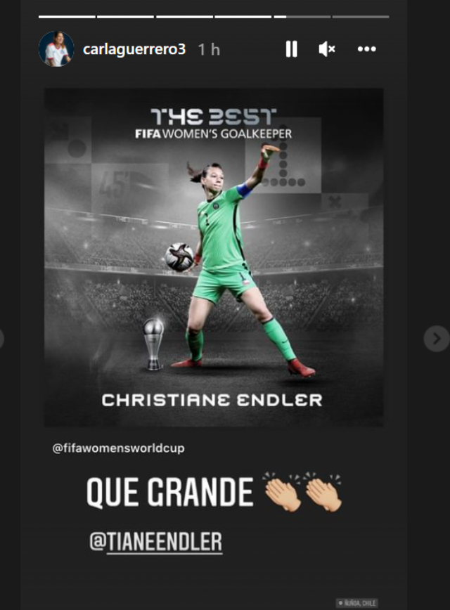 De Arturo Vidal a Camila Vallejo: Los elogios a Christiane Endler tras ganar el The Best