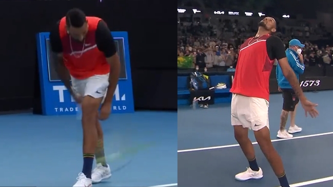 Nick Kyrgios hizo un peculiar saque desde abajo y celebró como Cristiano en Australia