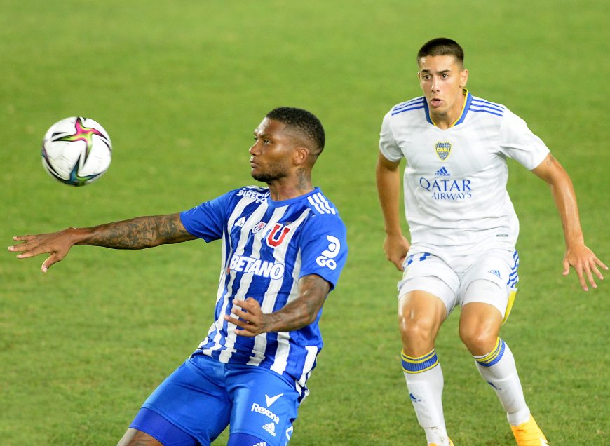 La U sufrió con la expulsión de Camilo Moya y sucumbió ante la jerarquía de Boca Juniors