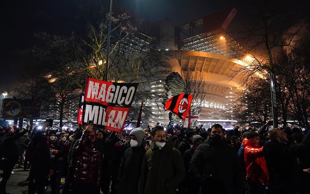 La espectacular bienvenida a AC Milan en la previa del clásico con Juventus en San Siro