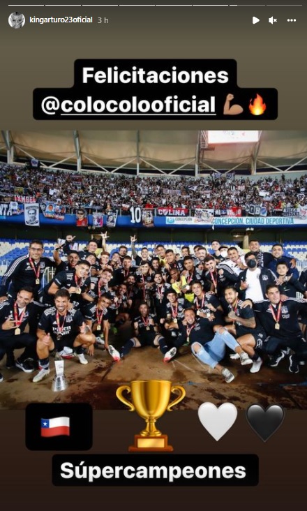 “Supercampeones”: Arturo Vidal felicitó a Colo Colo por el título que le ganó a U. Católica