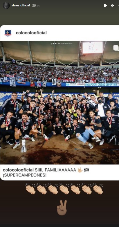 Alexis Sánchez también felicitó a Colo Colo por la Supercopa